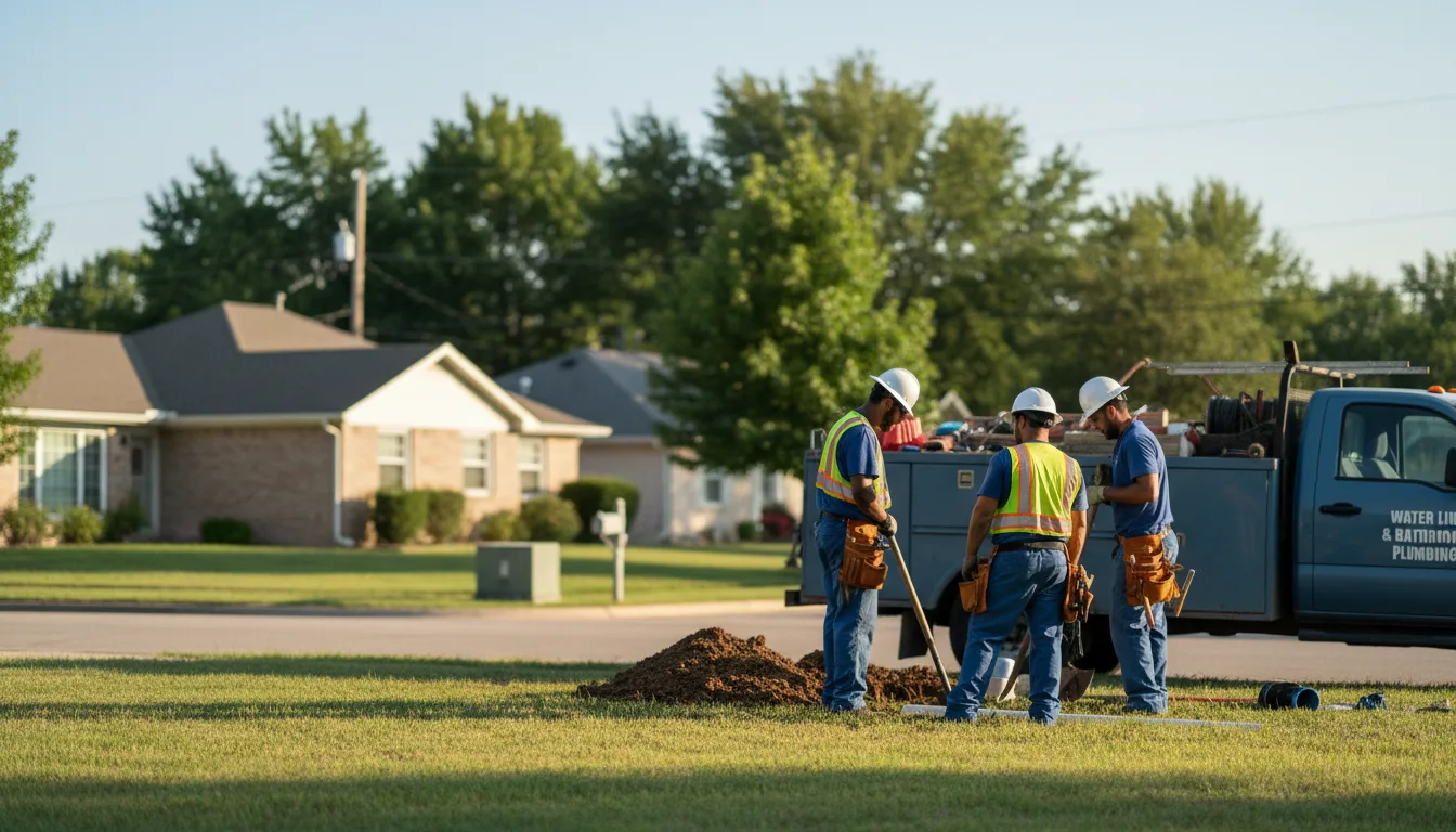 Residential water line and bathroom plumbing service in Kingsville, OH